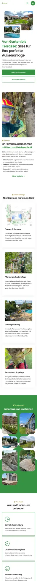 Website Hartmann Galabau am Handy