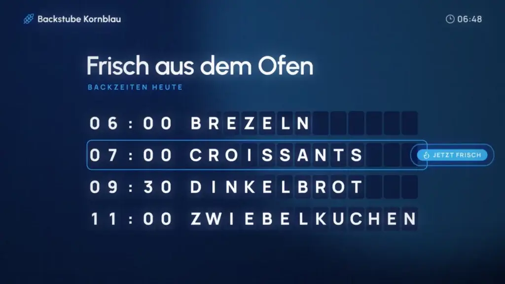 Beispielmotiv für ein Menüboard in einer Bäckerei