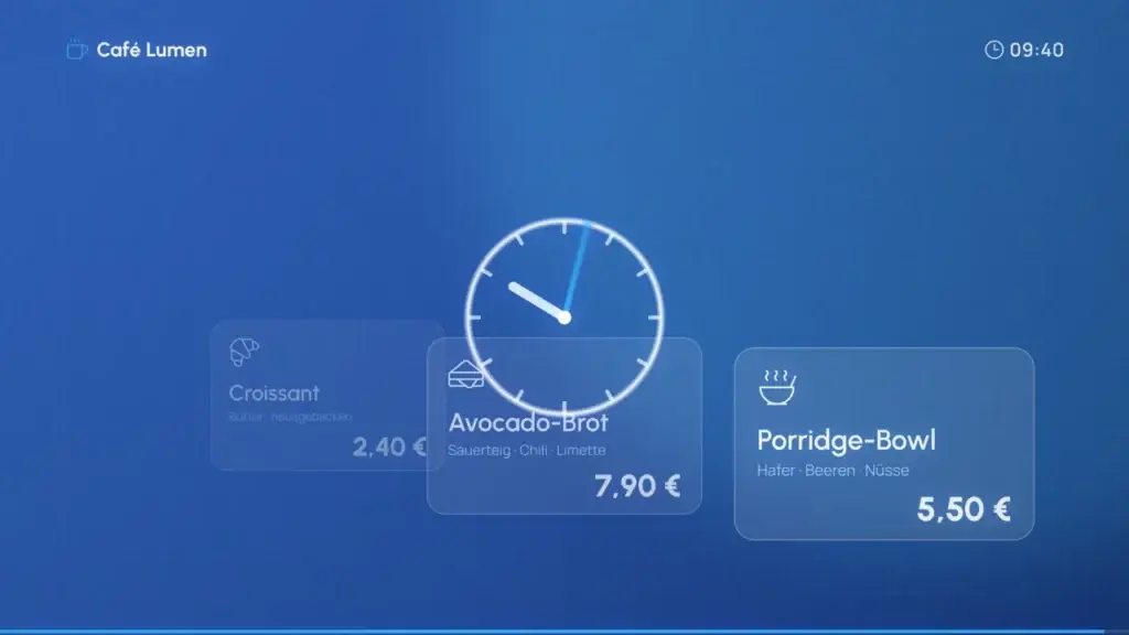 Digital Signage im Einsatz: Café