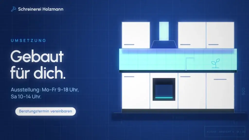 Beispielmotiv für einen Infobildschirm in einem Handwerksbetrieb