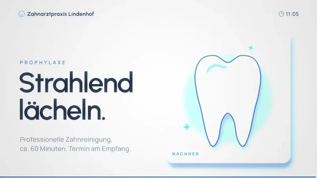 Beispielmotiv für einen Bildschirm in einer Zahnarztpraxis