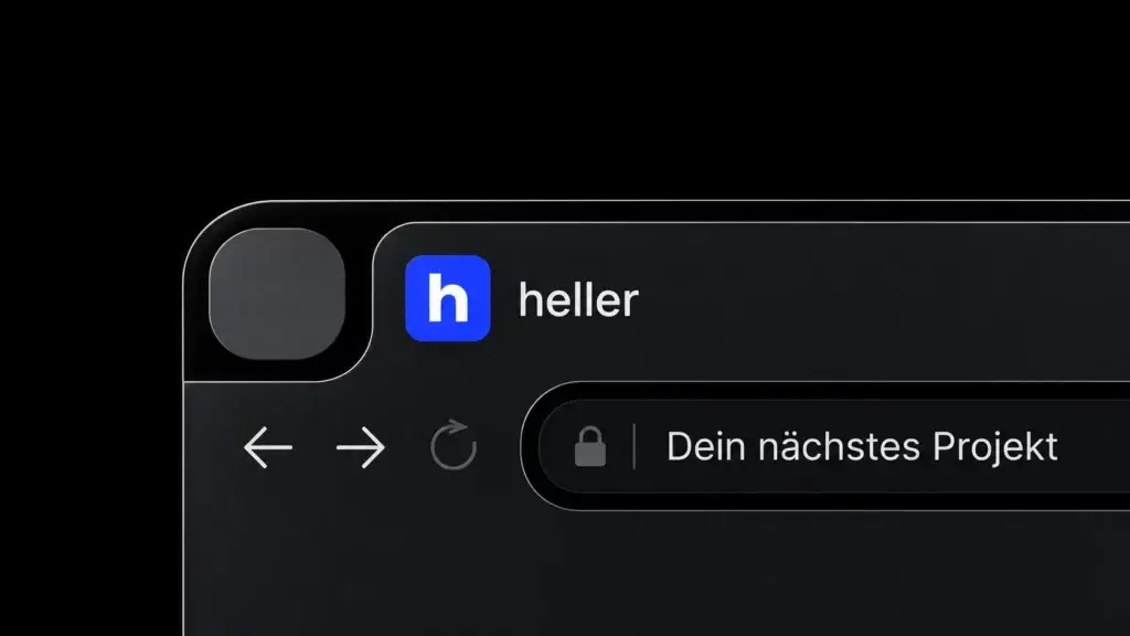 Browserfenster mit der Adresszeile „Dein nächstes Projekt“