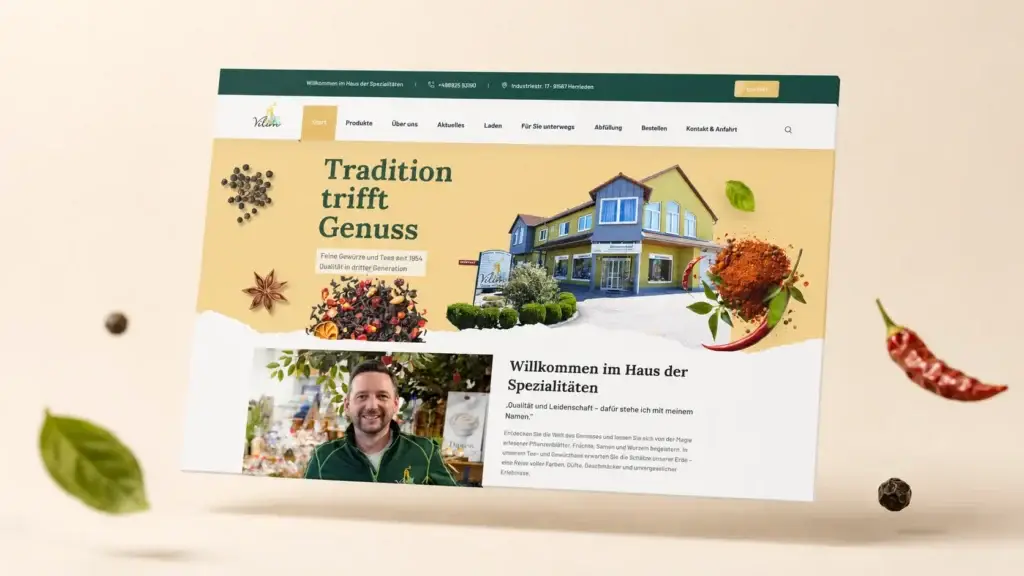Gewürze Villim, Website · Einzelhandel